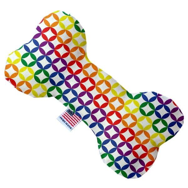 Mirage Pet Products Rainbow Bright Diamonds Canvas Bone Dog Toy 8 in. 1112-CTYBN8